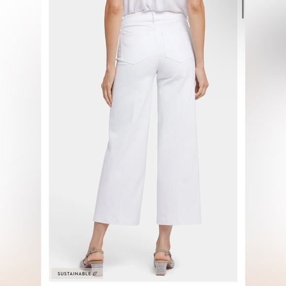 NYDJ  Teresa Wide Leg Ankle Jeans white cropped high rise 14 New - Picture 4 of 14